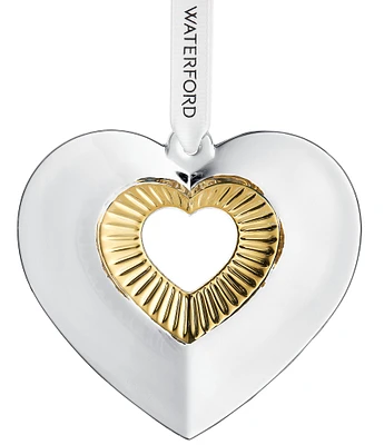 Waterford Heart Ornament with Gold