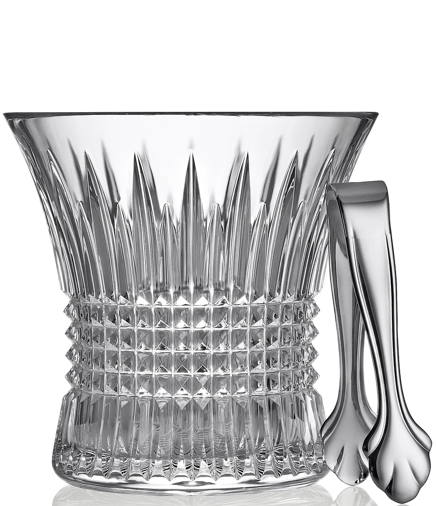 Waterford Lismore Diamond Ice Bucket, 7.5in with Tongs