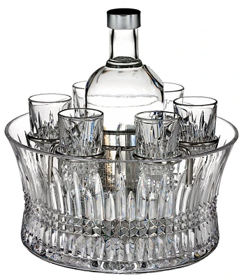 Waterford Lismore Diamond Vodka Chiller and Shot Glass Set