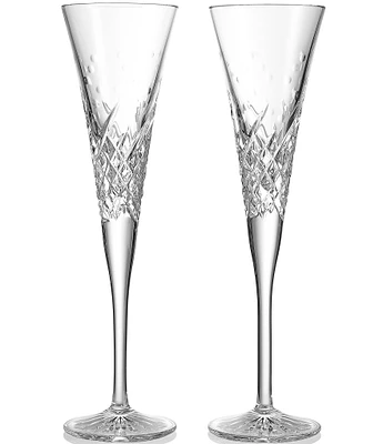 Waterford Happy Crystal Toasting Flutes 7floz, Set of 2