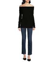 WAYF Sonia Off-The-Shoulder Neck Long Sleeve Sweater Top