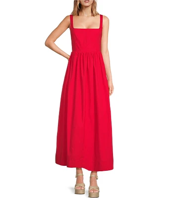 WAYF Square Neck Sleeveless Midi Tank Dress