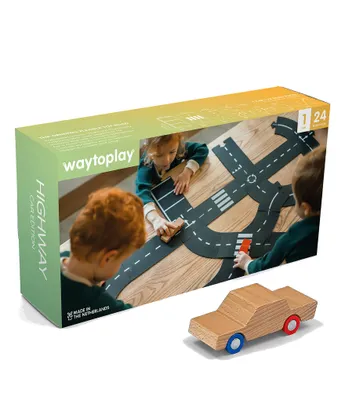 Waytoplay Road Track Highway 24-Piece Track Car Edition