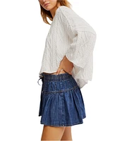 We The Free Free People Roselle High Rise Denim Mini Skirt
