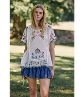 We The Free Free People Roselle High Rise Denim Mini Skirt