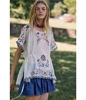 We The Free Free People Roselle High Rise Denim Mini Skirt
