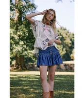 We The Free Free People Roselle High Rise Denim Mini Skirt