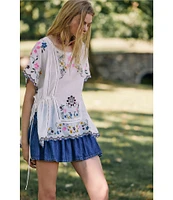 We The Free Free People Roselle High Rise Denim Mini Skirt