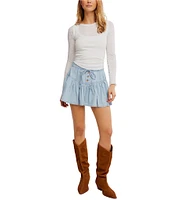 We The Free Free People Roselle High Rise Denim Mini Skirt