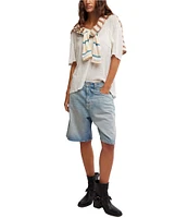 We The Free Montana Mid Rise Bermuda Denim Shorts