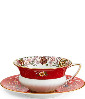 Wedgwood Wonderlust Crimson Orient Teacup & Saucer