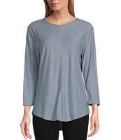 Westbound 3/4 Sleeve Knit Crew Neck Top