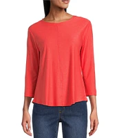 Westbound 3/4 Sleeve Knit Crew Neck Top