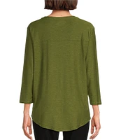 Westbound 3/4 Sleeve Knit Crew Neck Top