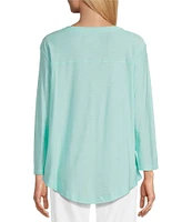 Westbound 3/4 Sleeve Knit Crew Neck Top