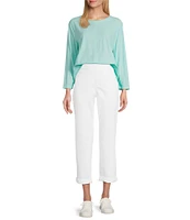 Westbound 3/4 Sleeve Knit Crew Neck Top