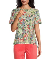Westbound Botanical Garden Short Sleeve Crew Neck Top