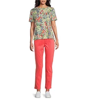 Westbound Botanical Garden Short Sleeve Crew Neck Top