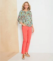 Westbound Bundle Floral 3/4 Sleeve Knit Crew Neck Top