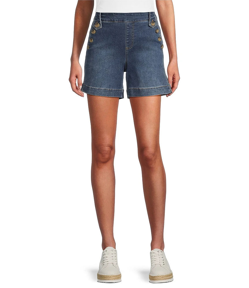 Westbound Button Embellished Marina Shorts