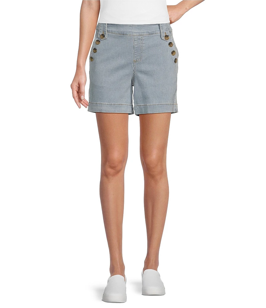 Westbound Button Embellished Pull-On Marina Shorts