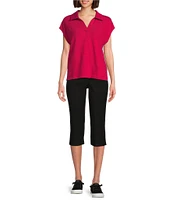 Westbound Cap Sleeve Collared Top