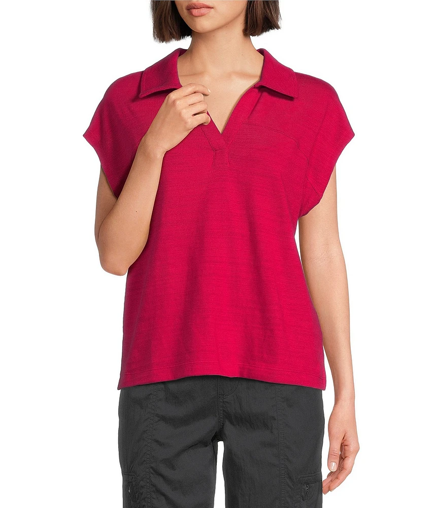 Westbound Cap Sleeve Collared Top