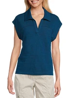 Westbound Cap Sleeve Collared Top