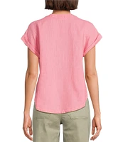 Westbound Cap Sleeve Henley Top