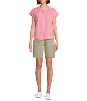 Westbound Cap Sleeve Henley Top