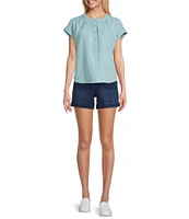 Westbound Cap Sleeve Henley Top