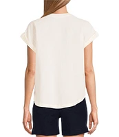 Westbound Cap Sleeve Henley Top