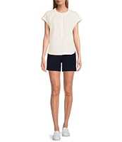 Westbound Cap Sleeve Henley Top