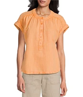 Westbound Cap Sleeve Henley Top