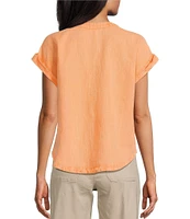 Westbound Cap Sleeve Henley Top