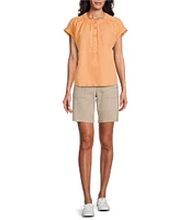 Westbound Cap Sleeve Henley Top