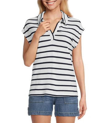 Westbound Cap Sleeve Polo Top