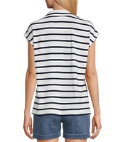 Westbound Cap Sleeve Polo Top