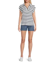 Westbound Cap Sleeve Polo Top