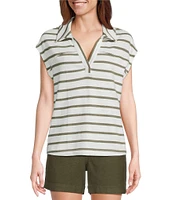 Westbound Cap Sleeve Polo Top