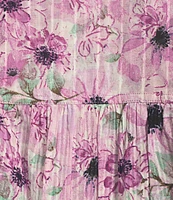 Westbound Cherry Blossom Roll Tab 3/4 Sleeve Point Collar Henley Top