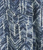 Westbound Chevron Print 3/4 Sleeve Crew Neck Button Shoulder Top