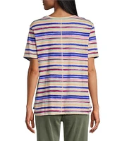 Westbound Coastal Stripe Short Sleeve Crew Neck Top