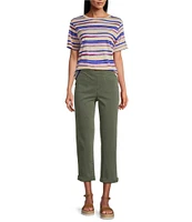 Westbound Coastal Stripe Short Sleeve Crew Neck Top