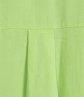 Westbound Crochet Yoke Notch Neck Short Sleeve Top