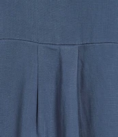 Westbound Crochet Yoke Notch Neck Short Sleeve Top