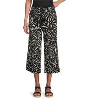 Westbound Crop Graphic Linen Blend Pants