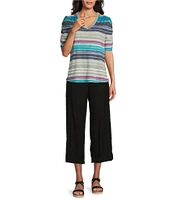 Westbound Linen Blend Crop Pull-On Pants