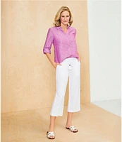 Westbound Linen Blend Crop Pull-On Pants