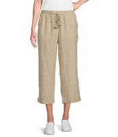 Westbound Linen Blend Crop Pull-On Pants